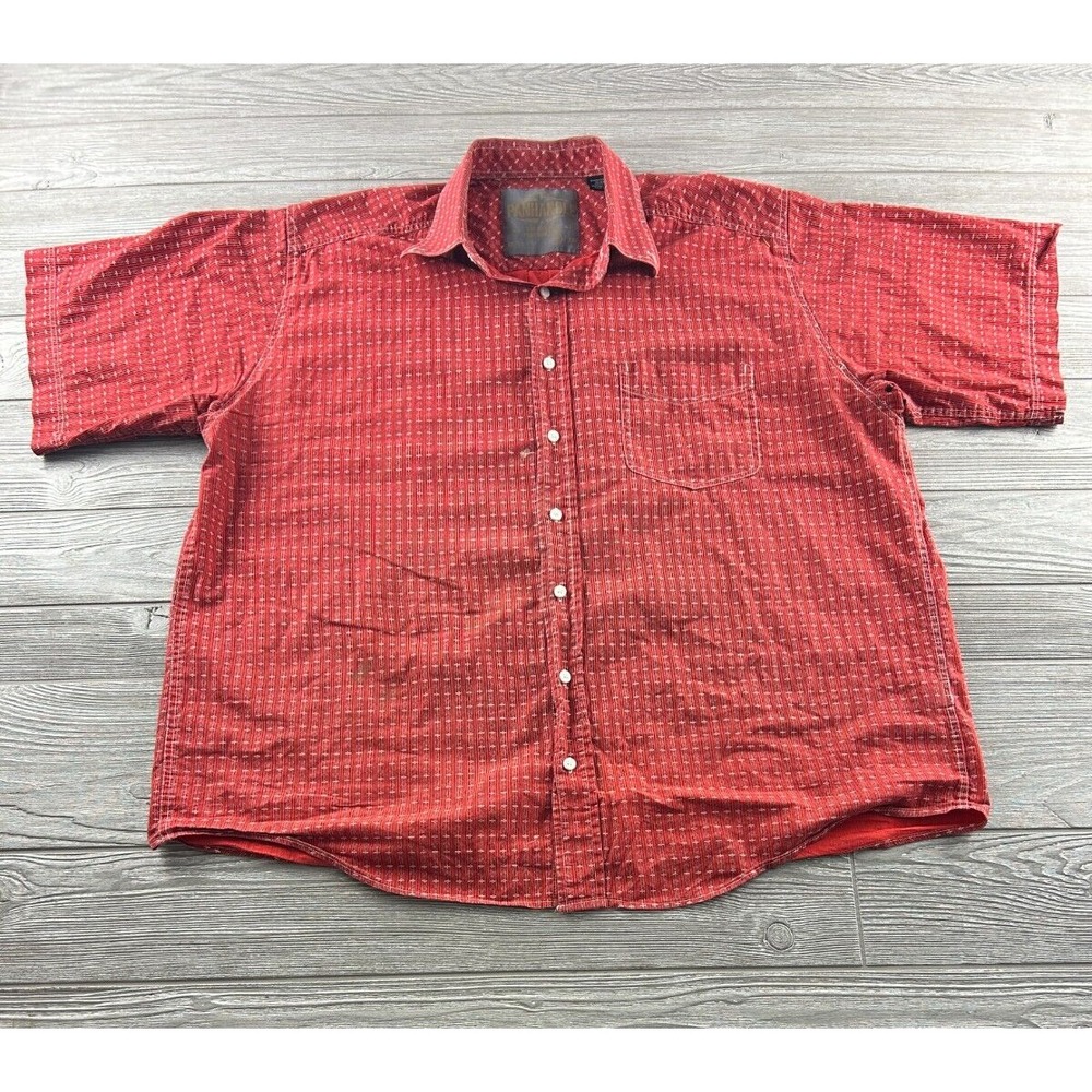 Panhandle Tuf Cooper Performance Short Sleeve Button Up Shirt Men's Size XL Red